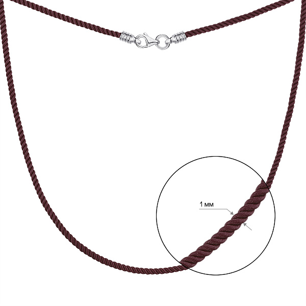 Шовковий ювелірний шнурок з срібним замком (арт. 7307/79054-226/16кр) – зображення 2