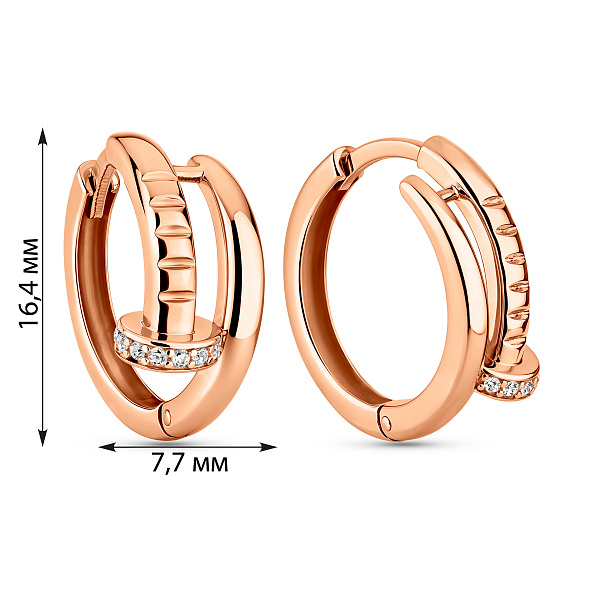 Золоті сережки Цвях  з фіанітами (арт. 111452) – зображення 2