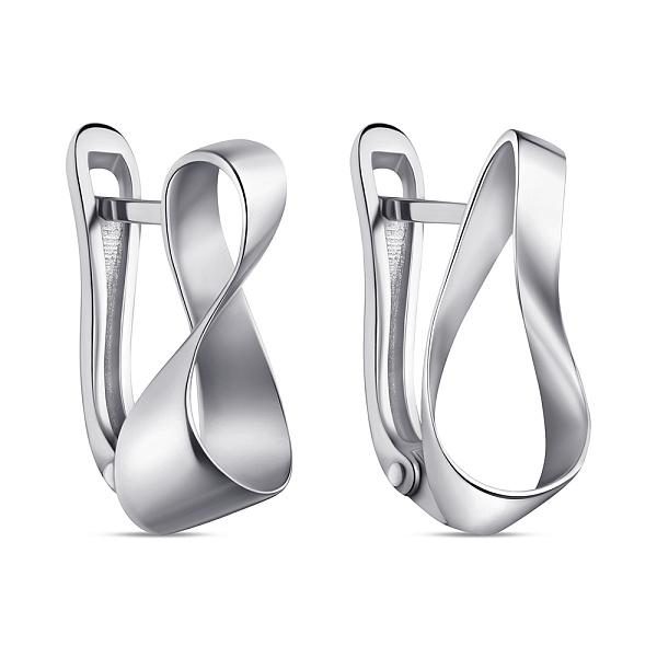 Серебряные серьги без камней (арт. 7502/1375С) – изображение 1