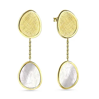 Золоті сережки пусети Diva з перламутром (арт. 107595жп)