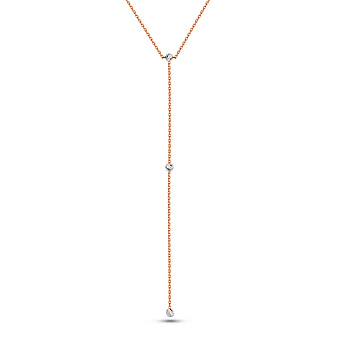 Колье-галстук из красного и белого золота без камней (арт. 360177кб)