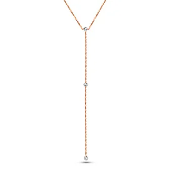 Кольє-краватка з червоного та білого золота без каменів (арт. 360177кб)