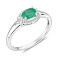 Серебряное кольцо с изумрудом и фианитами (арт. 7501/8939Изм)