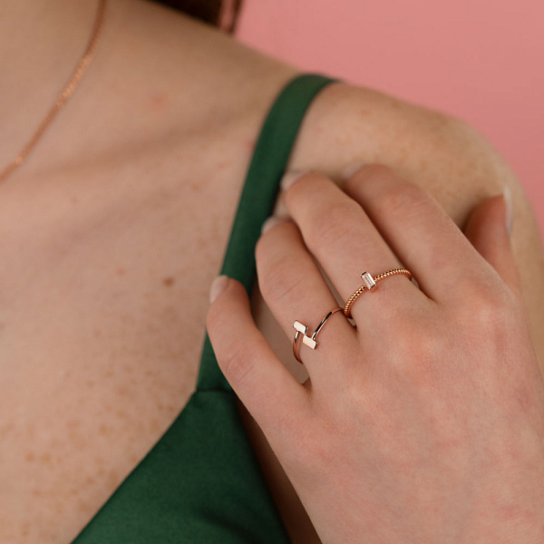 Золотое кольцо без камней (арт. 155231) – изображение 2