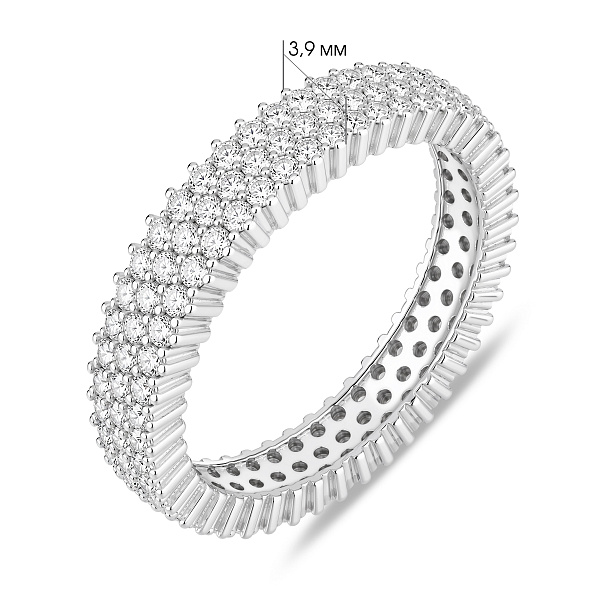 Широкое серебряное кольцо с фианитами (арт. 7501/8528) – изображение 2