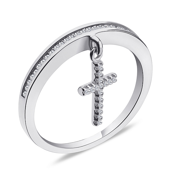 Серебряное кольцо с крестиком (арт. 7501/5362) – изображение 1