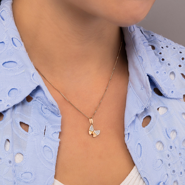 Золота підвіска «Метелик» з фіанітами (арт. 442600) – зображення 2