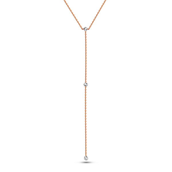 Кольє-краватка з червоного та білого золота без каменів (арт. 360177кб) – зображення 1