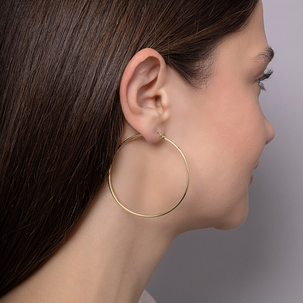 Серьги-конго из желтого золота (арт. 100023/50ж) – изображение 5