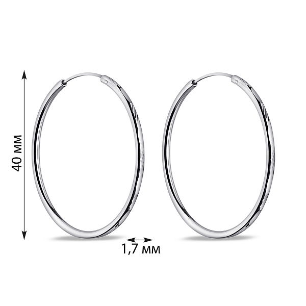 Серебряные серьги-кольца (арт. 7502/9825/40) – изображение 2