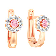 Дитячі золоті сережки з рожевими фіанітами (арт. 110614р)