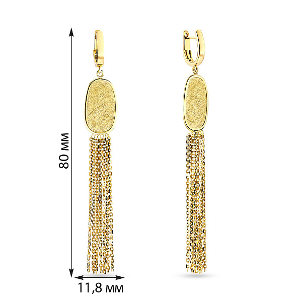 Золотые серьги-подвески Diva (арт. 107599ж) – изображение 2