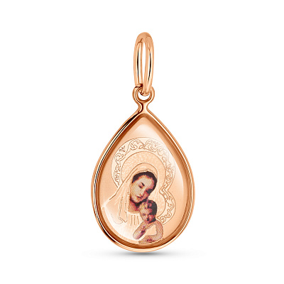 Золота ладанка Божа Матір з немовлям (арт. 421389)