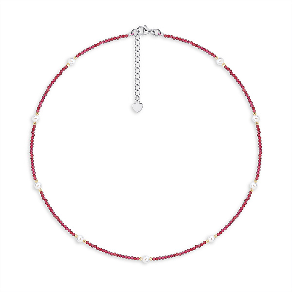 Намисто з перлин і граната (арт. 9016/602жб) – зображення 1