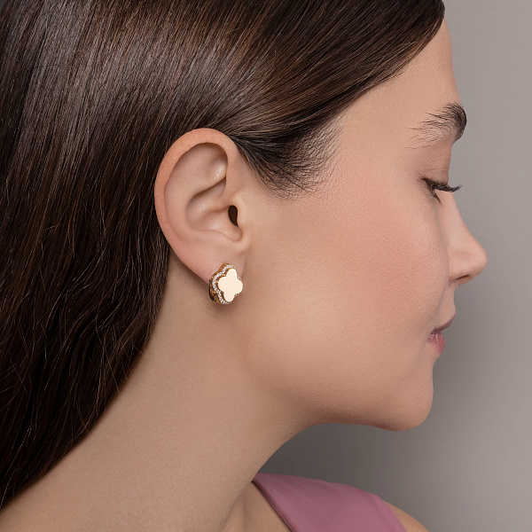 Золотые серьги с фианитами (арт. 105600/15ж) – изображение 3