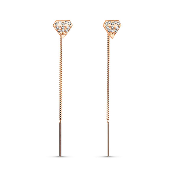 Золоті сережки-протяжки Діамант з фіанітами (арт. 109932) – зображення 1