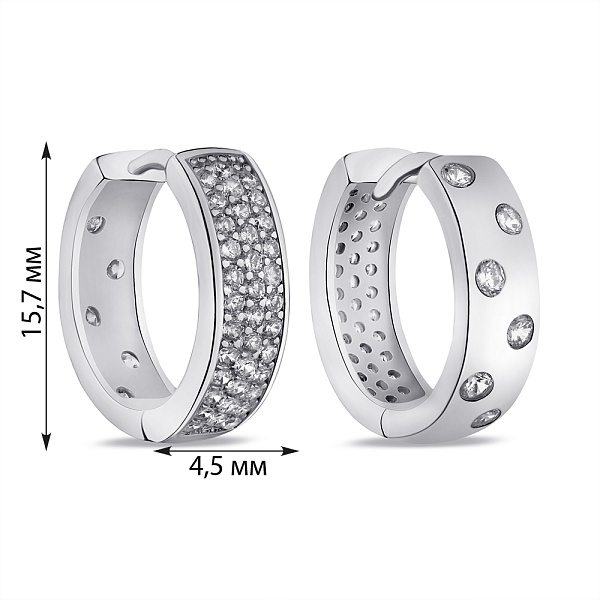 Серебряные серьги с фианитами (арт. 7502/СК2Ф/2060) – изображение 2