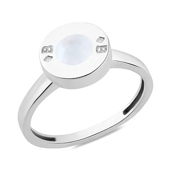 Золотое кольцо с перламутром (арт. 155451бп)