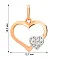 Золотая подвеска «Два сердца» с фианитами (арт. 421373) – изображение 3