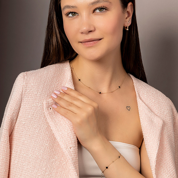 Золотое колье с эмалью (арт. 352973/5еч) – изображение 5