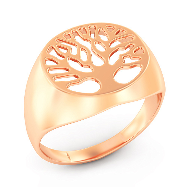 Каблучка "Дерево" з червоного золота (арт. 140002) – зображення 1