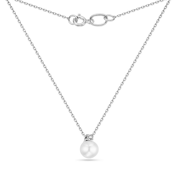 Золотое колье с жемчугом и бриллиантом (арт. Ц011292б) – изображение 2