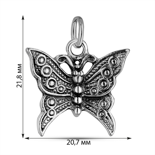Серебряный подвес Бабочка без камней (арт. 7903/4339) – изображение 2