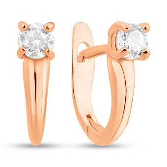 Сережки золоті з фіанітами (арт. С-АНГ12-11)