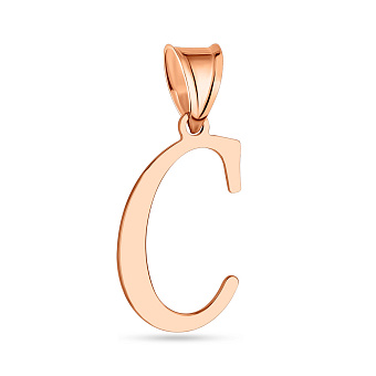 Підвіс з червоного золота "Літера С" (арт. 424613)