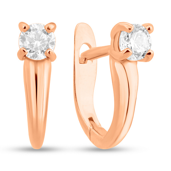 Сережки золоті з фіанітами (арт. С-АНГ12-11) – зображення 1