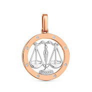 Фото Золотой подвес "Весы" с фианитами (арт. 440670)