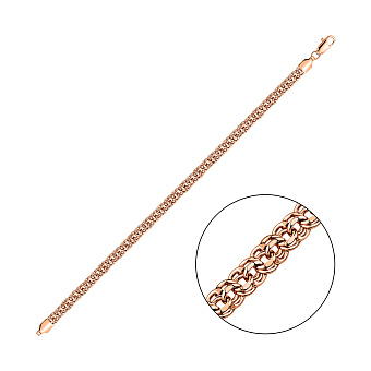 Фото Золотий ланцюговий браслет плетіння Бісмарк (арт. 3103-072)