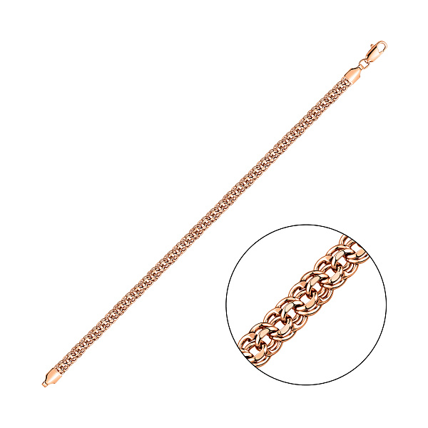 Золотий ланцюговий браслет плетіння Бісмарк (арт. 3103-072) – зображення 1