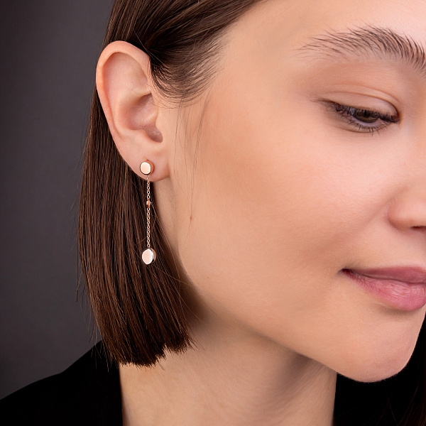 Серьги из красного и белого золота (арт. 1091269кб) – изображение 2