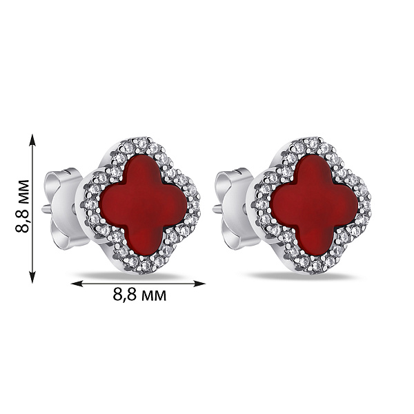 Сережки зі срібла з сердоліком (арт. 7518/5497/10Срдк) – зображення 2
