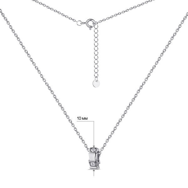Срібне кольє з фіанітами (арт. 7507/1903) – зображення 3
