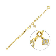 Браслет из желтого золота с подвеской и фианитами (арт. 326782жП1)