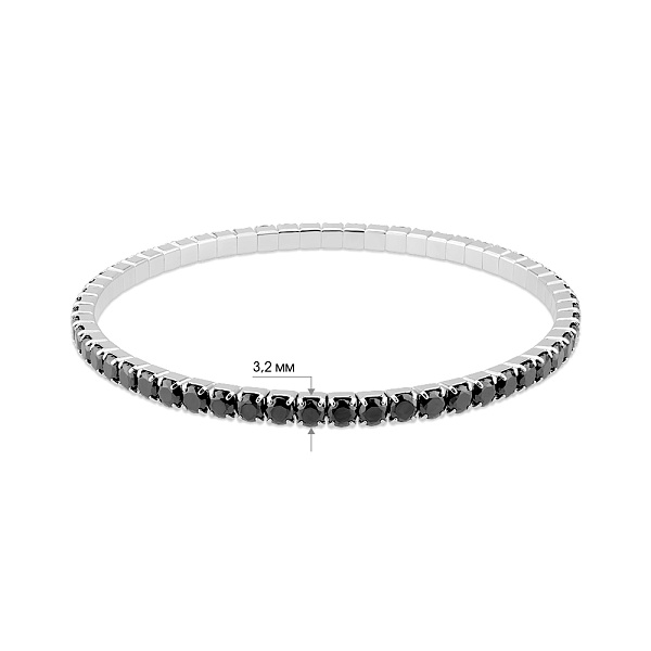 Серебряный браслет с черными фианитами (арт. 7509/4838ч) – изображение 2