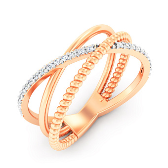 Фото Кольцо из красного золота с бриллиантами (арт. К011449010)