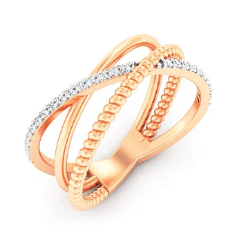 Каблучка з червоного золота з діамантами (арт. К011449010)