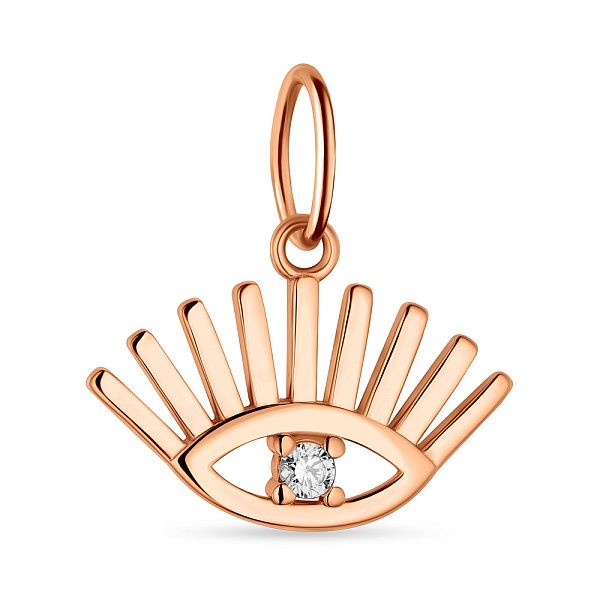 Подвес из красного золота "Глаз" с одним фианитом (арт. 424546) – изображение 1