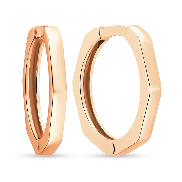 Серьги-кольца из красного золота (арт. 107823/15) – изображение 1