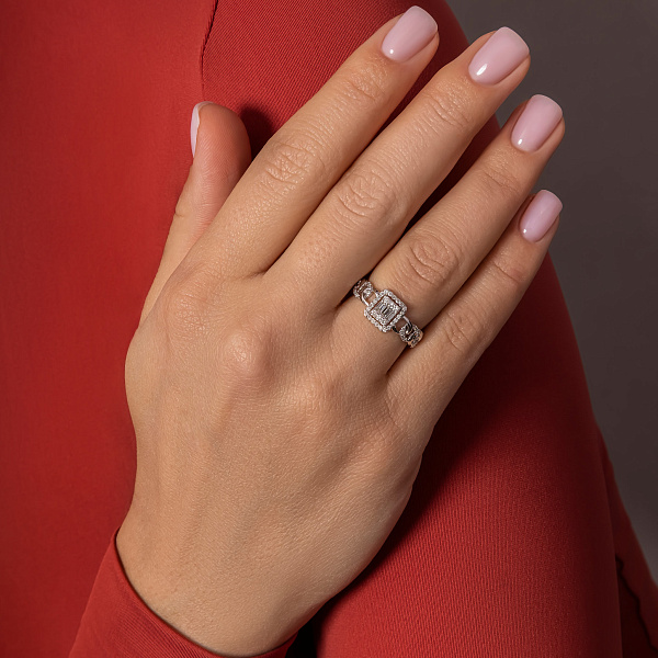 Кольцо из белого золота с бриллиантами (арт. К011593040б) – изображение 2