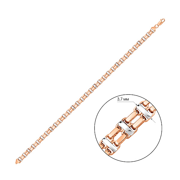 Браслет з червоного та білого золота (арт. 321805кб) – зображення 3