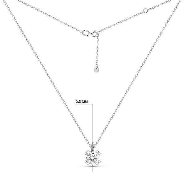Кольє з білого золота з діамантом (арт. Ц011165040б) – зображення 4