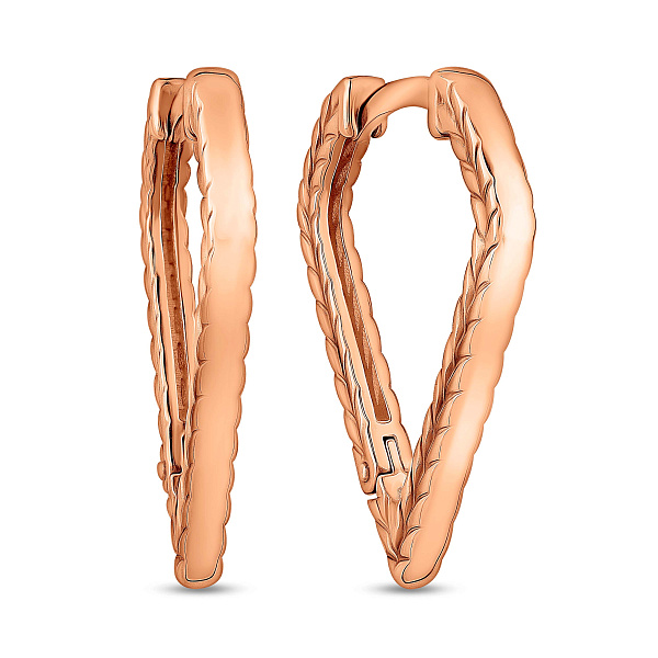 Серьги из красного золота без камней (арт. 1101010) – изображение 1