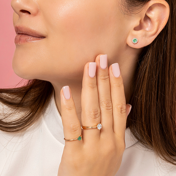 Золота каблучка зі смарагдом (арт. 141251Пи) – зображення 3
