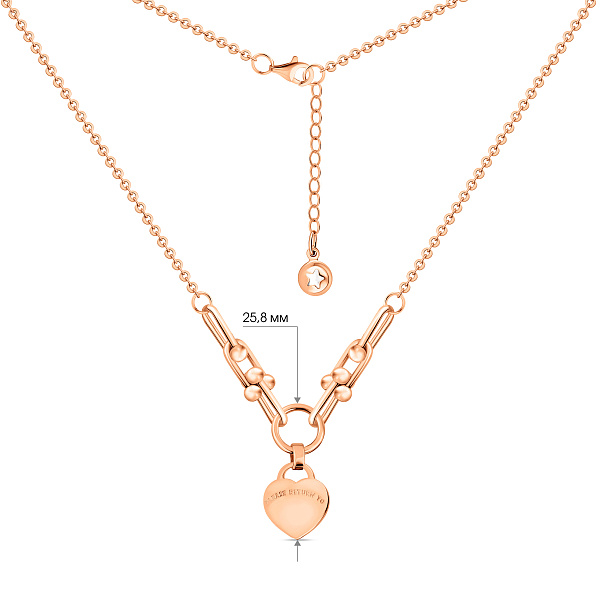 Колье Сердечко из красного золота (арт. 353018) – изображение 5