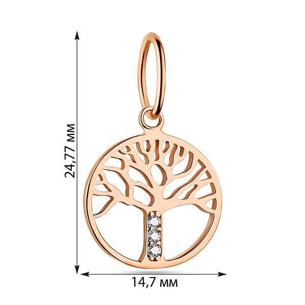 Золотой кулон Дерево жизни с фианитами (арт. 424362/15) – изображение 2