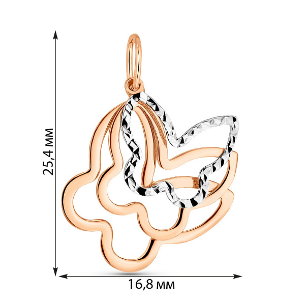 Золотая подвеска Бабочка (арт. 424780кб) – изображение 3